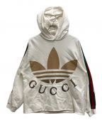 GUCCI×adidasグッチ×アディダス）の古着「シェリーライン スリーストライプ トレフォイル ロゴ スウェット パーカー」｜ホワイト