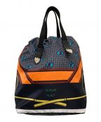 TOGA ARCHIVESトーガアーカイブス）の古着「PRINT DRAWSTRING BAG」｜ブラック×オレンジ