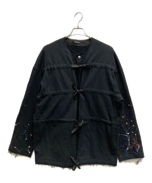 ALMOSTBLACK（オールモストブラック）ALMOSTBLACK (オールモストブラック) CREW NECK CARDIGAN ブラック サイズ:2の古着・服飾アイテム