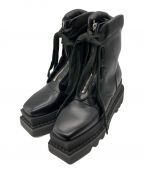 MAISON SPECIALメゾンスペシャル）の古着「Front Zip Long Boots」｜ブラック