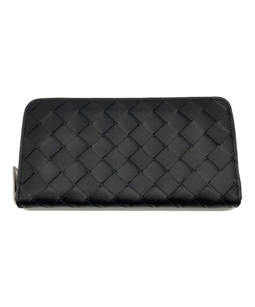 BOTTEGA VENETA（ボッテガベネタ）BOTTEGA VENETA (ボッテガベネタ) イントレチャート ジップアラウンドウォレット ブラックの古着・服飾アイテム