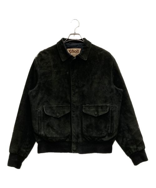 Schott（ショット）Schott (ショット) SUPREME (シュプリーム) Suede A-2 Jacket ブラック サイズ:Mの古着・服飾アイテム