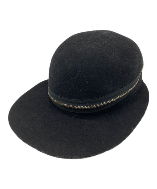 YOHJI YAMAMOTO（ヨウジヤマモト）YOHJI YAMAMOTO (ヨウジヤマモト) Black Wool Cap ブラックの古着・服飾アイテム