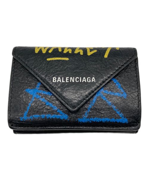 BALENCIAGA（バレンシアガ）BALENCIAGA (バレンシアガ) ペーパーミニウォレット ブラックの古着・服飾アイテム