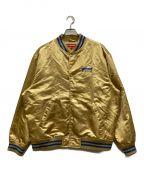 SUPREME×THRASHERシュプリーム×スラッシャー）の古着「Satin Varsity Jacket」｜ゴールド