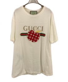 GUCCI（グッチ）の古着「LES POMMES T-SHIRT ヴィンテージロゴアップル刺繍Tシャツ 615044 XJDOI 」｜ホワイト