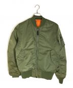 ALPHAアルファ）の古着「リバーシブルMA-1ジャケット」｜グリーン×オレンジ