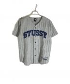 stussyステューシー）の古着「オールドアーチロゴベースボールシャツ」｜グレー