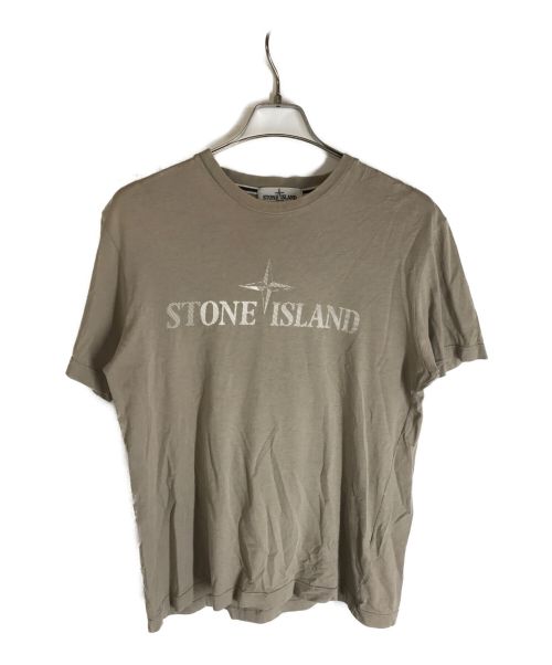 STONE ISLAND（ストーンアイランド）STONE ISLAND (ストーンアイランド) ロゴtシャツ ベージュ サイズ:Mの古着・服飾アイテム