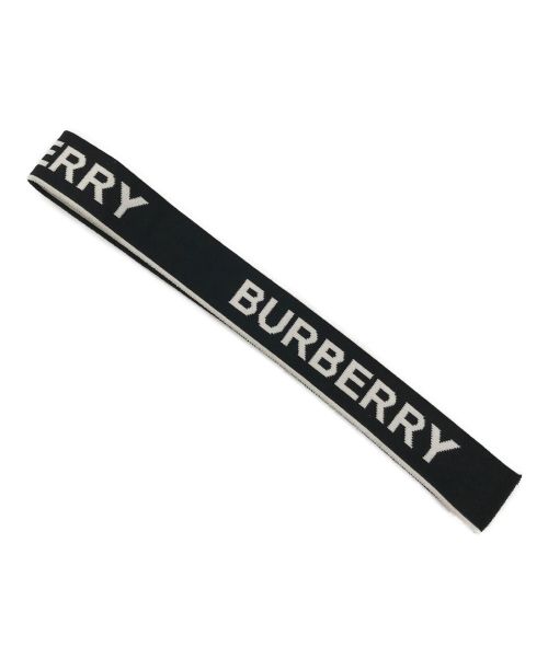 BURBERRY（バーバリー）BURBERRY (バーバリー) ロゴジャガードヘッドバンド ホワイト×ブラックの古着・服飾アイテム