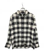 WTAPSダブルタップス）の古着「チェックシャツ　 UNION LS SHIRT.COTTON.TEXTILE　171GWDT-SHM07」｜ホワイト×ブラック