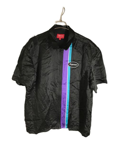 SUPREME（シュプリーム）SUPREME (シュプリーム) 22SS Satin Zip Up S/S Work Shirt ブラック サイズ:Lの古着・服飾アイテム