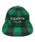 中古・古着 SUPREME (シュプリーム) BUFFALO PLAID WOOL CLASSIC LOGO CAP グリーン：4800円