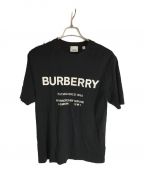 BURBERRYバーバリー）の古着「ホースフェリープリント オーバーサイズ コットンTシャツ」｜ブラック