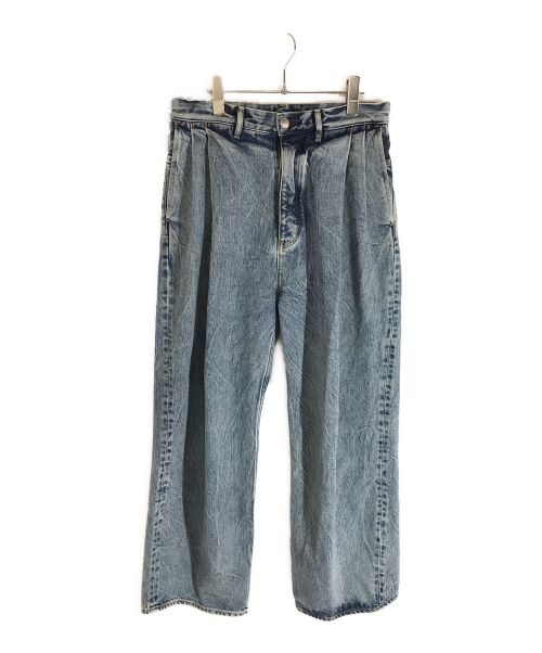 SUBLATIONS（サブレーションズ）SUBLATIONS (サブレーションズ) 2TUCK WIDE DENIM PANTS インディゴ サイズ:1の古着・服飾アイテム