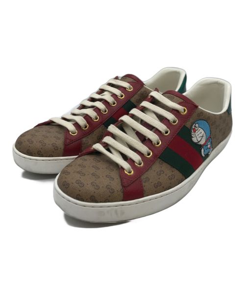 GUCCI（グッチ）GUCCI (グッチ) コラボローカットスニーカー 655021 ACE SNEAKER GGスプリーム シェリーライン ドラえもん 藤子プロ ベージュ サイズ:7の古着・服飾アイテム