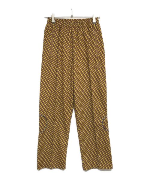 osolo Connection（オソロコネクション）osolo Connection (オソロコネクション) WAKKA PANTS ジオメトリック柄イージーパンツ イエロー×ブラウン サイズ:Mの古着・服飾アイテム