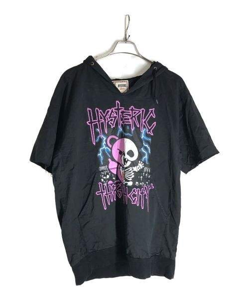 Hysteric Glamour（ヒステリックグラマー）Hysteric Glamour (ヒステリックグラマー) ショートスリーブビッグパーカー ブラック×パープル サイズ:FREEの古着・服飾アイテム