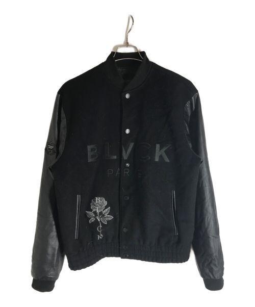 BLVCK PARIS（ブラックパリ）BLVCK PARIS (ブラックパリ) ローズ刺繍レザースタジャン ブラック サイズ:XLの古着・服飾アイテム