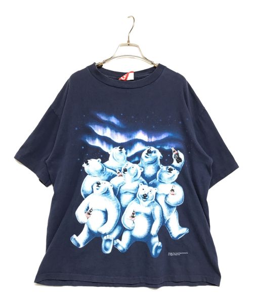 USED（ユーズド）USED (ユーズド) ヴィンテージプリントTシャツ ネイビー×ホワイト サイズ:XLの古着・服飾アイテム