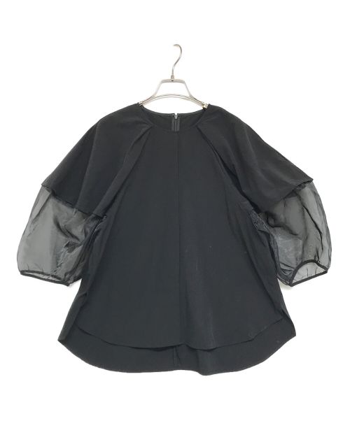 ELENDEEK（エレンディーク）ELENDEEK (エレンディーク) HALF ORGANZA SLEEVE BL ブラック サイズ:Fの古着・服飾アイテム