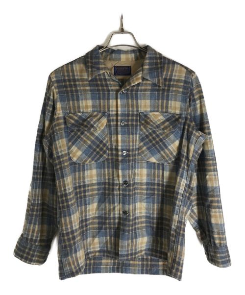 PENDLETON（ペンドルトン）PENDLETON (ペンドルトン) オールドウールチェックシャツ ブルー サイズ:Mの古着・服飾アイテム