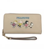 COACH×PEANUTSコーチ×ピーナッツ）の古着「コラボラウンドファスナーロングウォレット」｜ベージュ