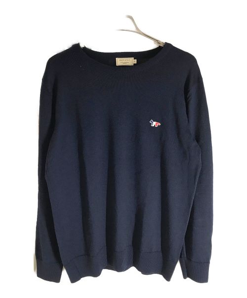 maison kitsune（メゾンキツネ）maison kitsune (メゾンキツネ) クルーネックニット ネイビー サイズ:XLの古着・服飾アイテム