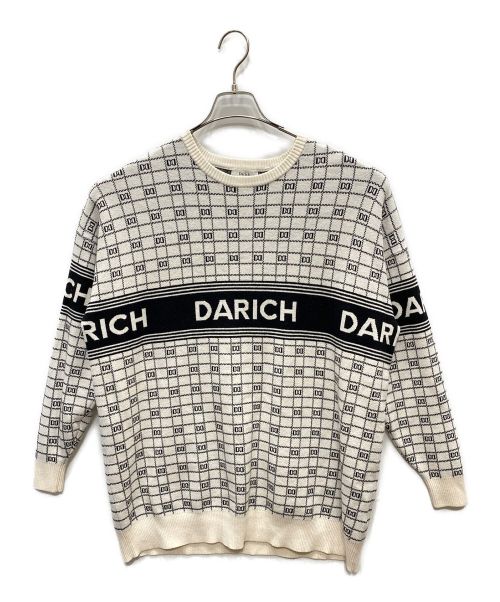 darich（ダーリッチ）darich (ダーリッチ) DDロゴジャガードオーバーニットトップス ホワイト サイズ:ＦＲＥＥの古着・服飾アイテム