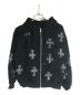 unknown（アンノウン）の古着「Cross Zip Up Hoodie」｜ブラック