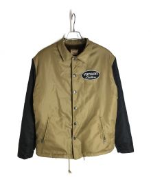 VANSON（バンソン）の古着「バックプリントボアコーチジャケット」｜ベージュ×ブラック