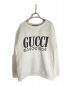 GUCCI（グッチ）の古着「White Logo-printed sweatshirt」｜アイボリー×ネイビー