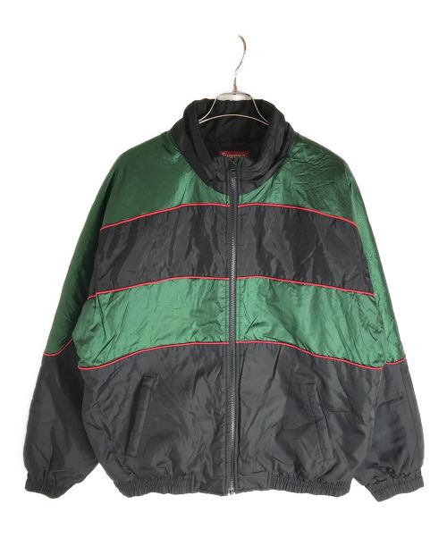 SUPREME（シュプリーム）SUPREME (シュプリーム) Sports Piping Puffy Jacket ブラック×グリーン サイズ:Lの古着・服飾アイテム