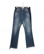 jiedaジエダ）の古着「USED FLARE DENIM PANTS JIE-STD-PT05-USED-A フレアデニムパンツ」｜ブルー