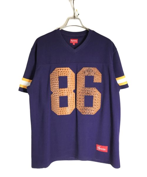 SUPREME（シュプリーム）SUPREME (シュプリーム) 22SS FAUX CROC FOOTBALL JERSEY パープル サイズ:XLの古着・服飾アイテム