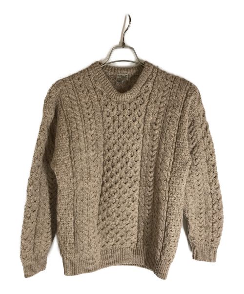 INVERALLAN（インバーアラン）INVERALLAN (インバーアラン) Crew Neck Aran Sweater ベージュ サイズ:Sの古着・服飾アイテム