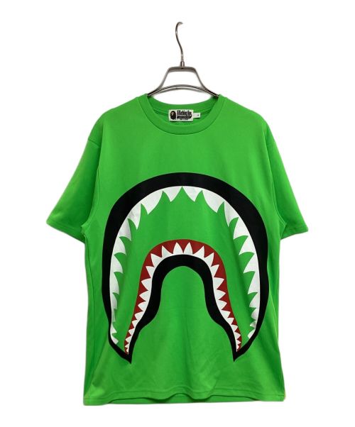 A BATHING APE（アベイシングエイプ）A BATHING APE (アベイシングエイプ) シャークプリントTシャツ 001CSE301002X ジャージー ライトグリーン サイズ:Lの古着・服飾アイテム