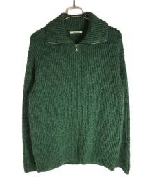 AURALEE（オーラリー）の古着「22AW WOOL BABY ALPACA KINT ZIP TURTLE」｜グリーン