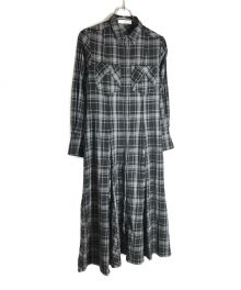 HER LIP TO（ハーリップトゥ）の古着「Pleated Pleats Long Dress」｜ブラック