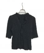 H BEAUTY&YOUTHエイチ ビューティー&ユース）の古着「SHIRRING FRILL SHIRT」｜ブラック