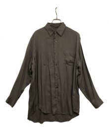 THEE（シー）の古着「2018 AW drape double one buton shirts オーバーサイズシャツ RV-SH-03」｜ブラウン