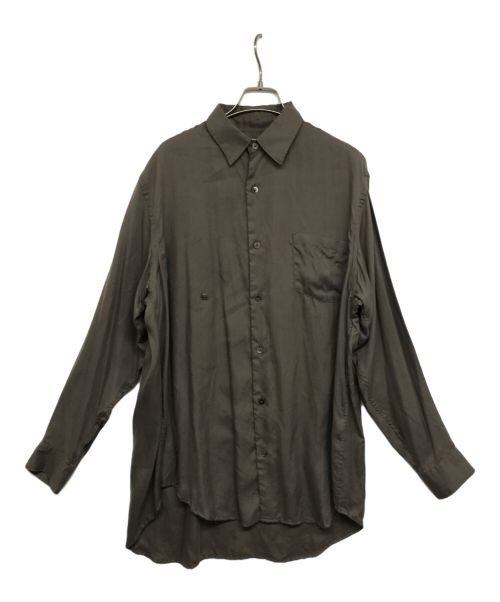 THEE（シー）THEE (シー) 2018 AW drape double one buton shirts オーバーサイズシャツ RV-SH-03 ブラウン サイズ:1の古着・服飾アイテム