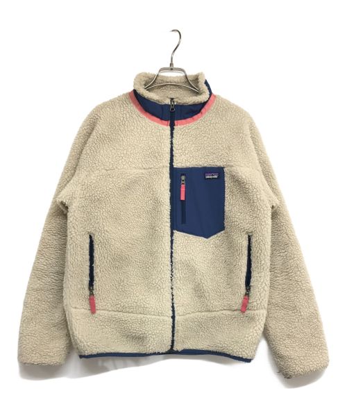 Patagonia（パタゴニア）Patagonia (パタゴニア) レトロXフリースジャケット　65625FA19 アイボリー×ネイビー サイズ: L(KIDS XXL)の古着・服飾アイテム