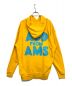 ADD FROM AMS (アド フロム エーエムエス) バックロゴプリントパーカー ADD FROM AMS HOODIE イエロー×ブルー サイズ:不明(サイズ表記なし)：7000円