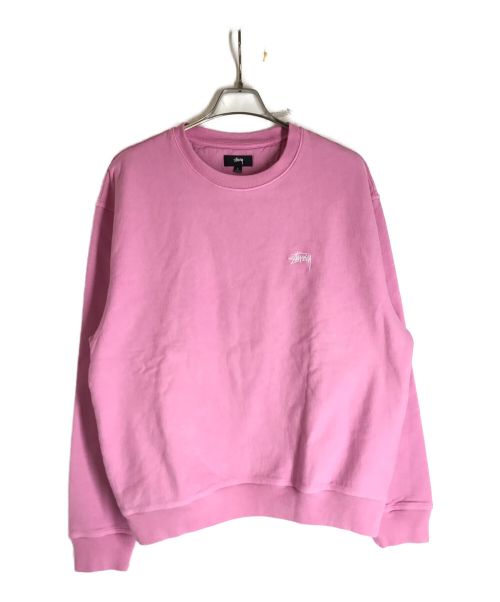 stussy（ステューシー）stussy (ステューシー) クルーネックスウェット ピンク サイズ:Lの古着・服飾アイテム