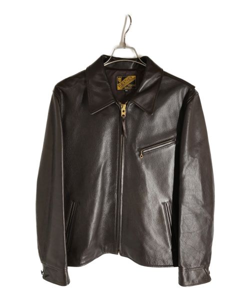 Y'2 leather（ワイツーレザー）Y'2 leather (ワイツーレザー) ジップアップカウレザージャケット ブラウン サイズ:42の古着・服飾アイテム