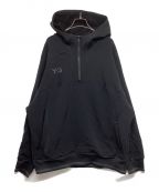 Y-3ワイスリー）の古着「LOGO HALF-ZIP HOODIE HM5037」｜ブラック