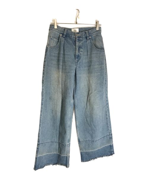 CAMPHOR WOOD（カンファーウッド）CAMPHOR WOOD (カンファーウッド) washed cut off baggy denim インディゴ サイズ:Sの古着・服飾アイテム