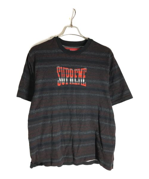 SUPREME（シュプリーム）SUPREME (シュプリーム) 22AW Inverted Stripe  S/S Top オレンジ×グレー サイズ:Mの古着・服飾アイテム