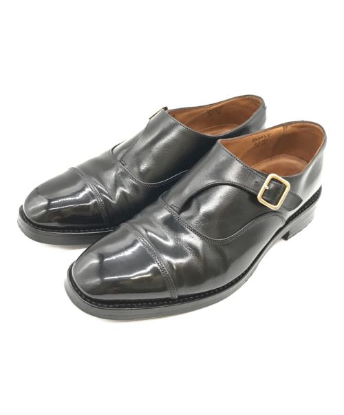 Tricker's（トリッカーズ）Tricker's (トリッカーズ) キャップトゥモンクストラップシューズ ブラック サイズ:6 1/2の古着・服飾アイテム